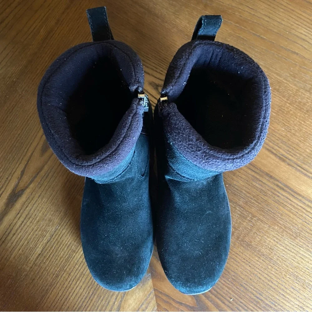 L.L. Bean Boots Women’s Size 6 Black Suede Furry Winter Insulated Zip Up